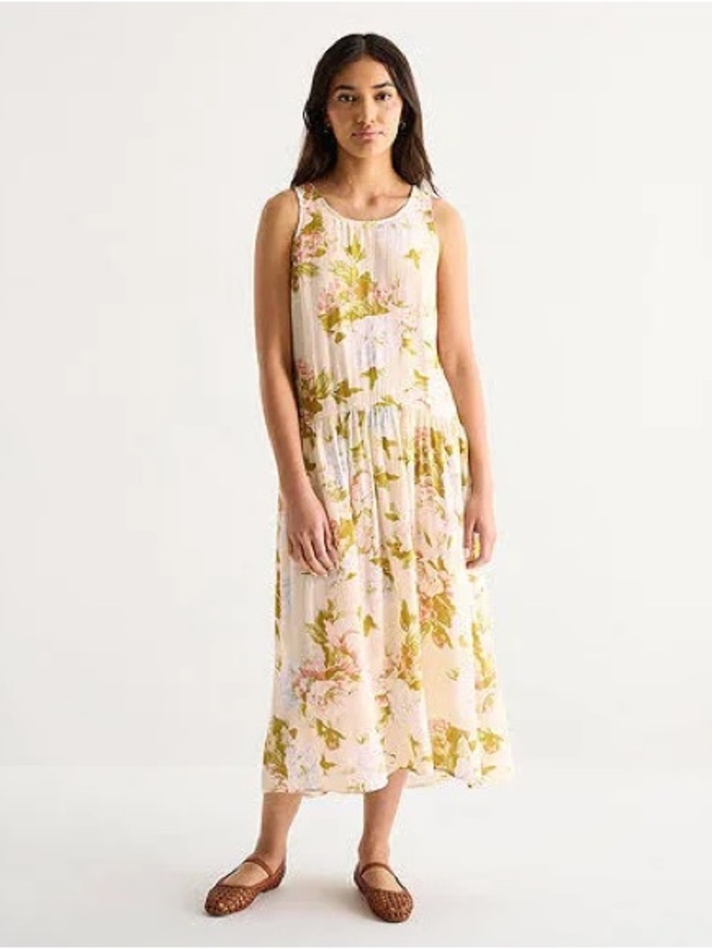 a.n.a | Floral Sleeveless Midi Dress